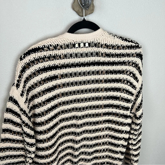 NWOT Anthropologie Maeve Lana Striped Longline Cardigan Cream Casual Medium - Picture 12 of 13